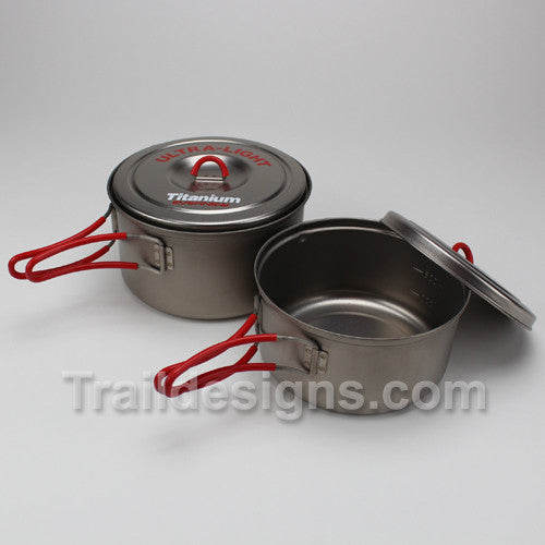 Evernew 1300ml & 900ml Titanium Ultra Light Pot Set (ECA260)