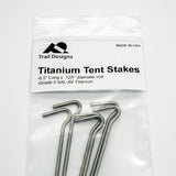 Trail Designs Titanium 6.5" Shepherd Hook Tent Stakes - 6 PACK!