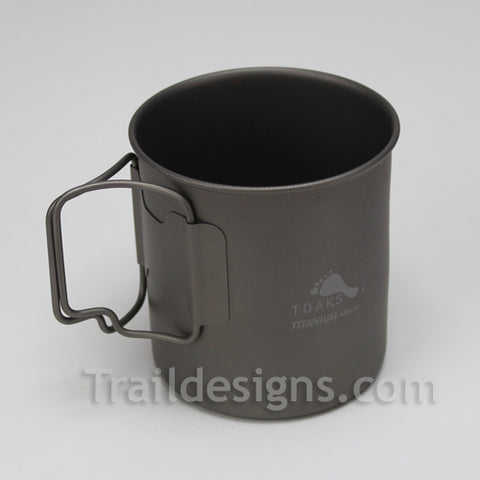 TOAKS Titanium 450ml Cup with Folding Handles - CUP-450 - Outdoor Camping  Mug